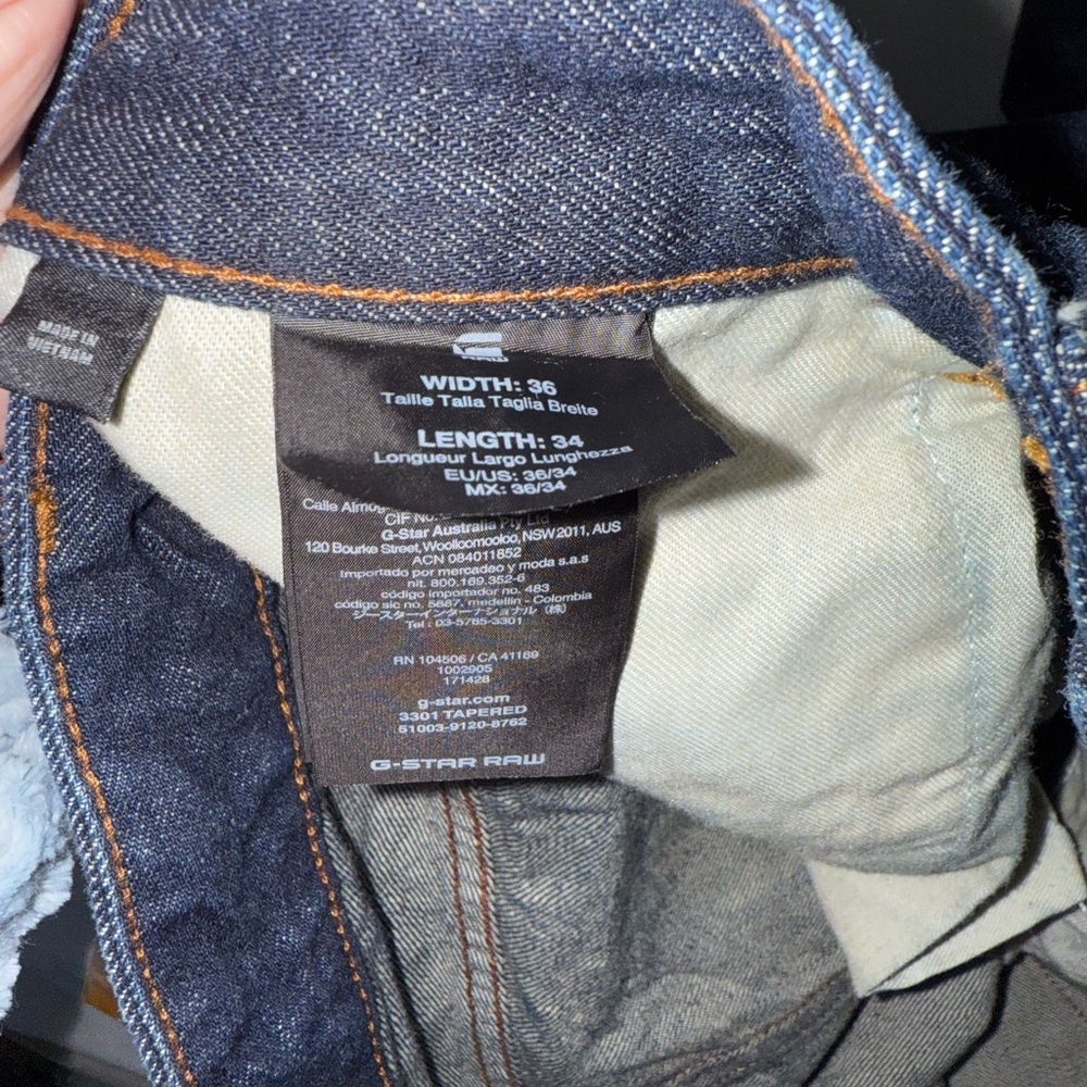 G-Star Raw Denim Jeans - Dark Blue and Cream